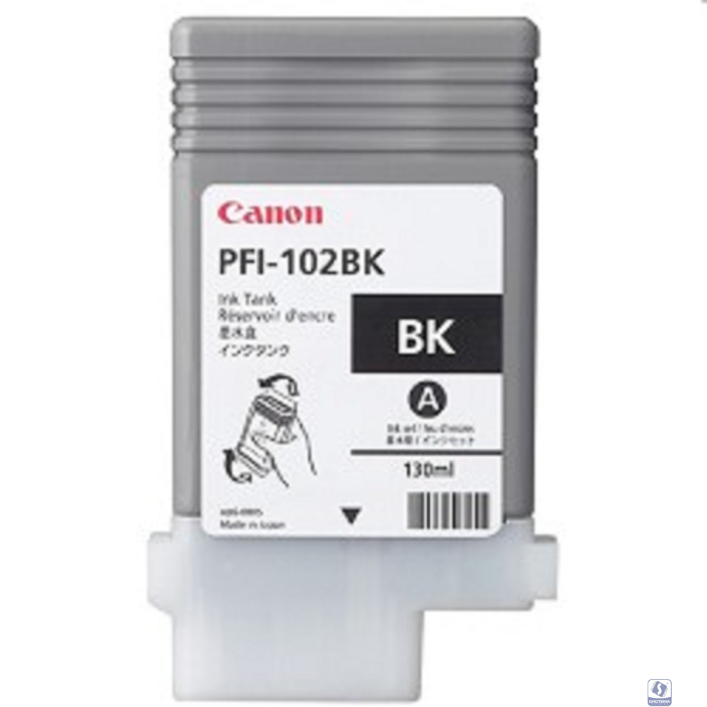 Canon PFI-102Bk 0895B001 Картридж для Canon iPF605/ iPF610/ iPF650/ iPF655/ iPF710/ iPF750/ iPF755/ LP17/ iPF510, Чёрный, 130 мл.