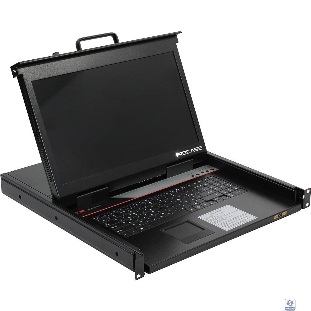 ProCase E1708HD Консоль однорельсовая , КВМ 8 порт, LCD 17'', single rail console KVM 8 port, LCD D-Sub, USB, разрешение 1920*1080, 8 кабелей
