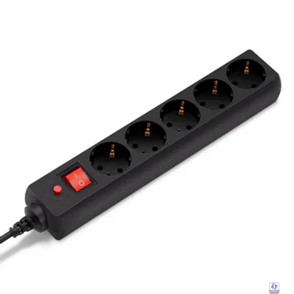 BURO Сетевой фильтр, 5 розеток, 5 метров, (500SH-5-B), черный (коробка) 