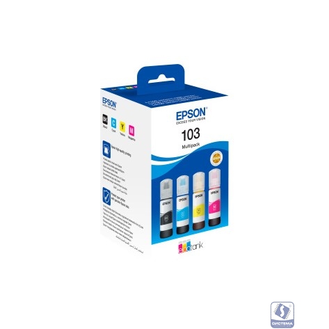 EPSON C13T00S64A  Контейнер 103 набор чернил для L1110/L3100/3101/3110/3150/3151, 65 мл. 4-COLOUR