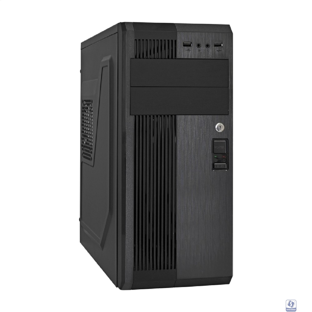 Exegate EX283222RUS Корпус Miditower ExeGate UN-605B-350W-12 (ATX, UN350 120mm, 2USB, аудио, блокировка, черный)