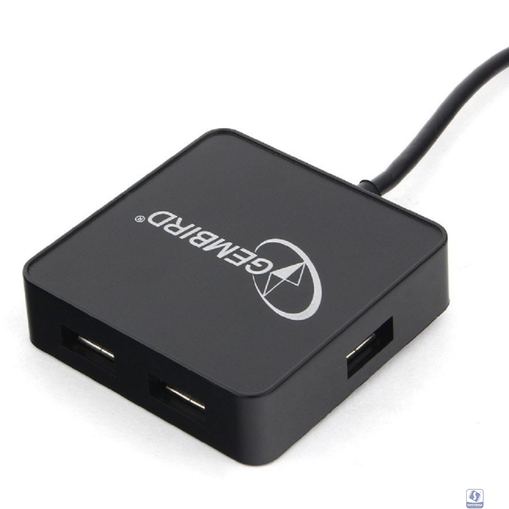 Gembird Разветвитель USB3.1 4xUSB, с доп.питанием (порт Type-C), кабель Type-C 19см, черный, коробка (UHB-C424)