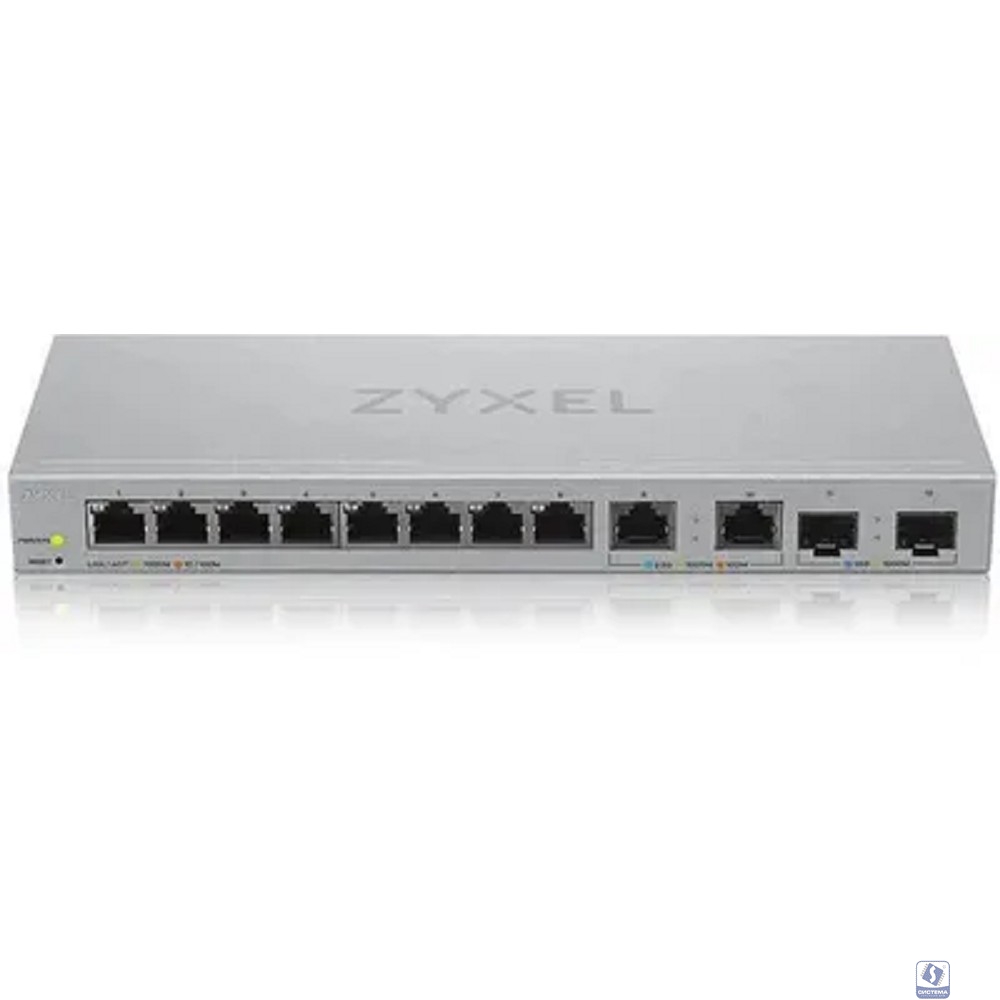 Zyxel XGS1210-12-ZZ0102F Multi-Gigabit Smart L2 Switch, 8xGE, 2x1/2.5GE, 2xSFP+, Desktop, Silent