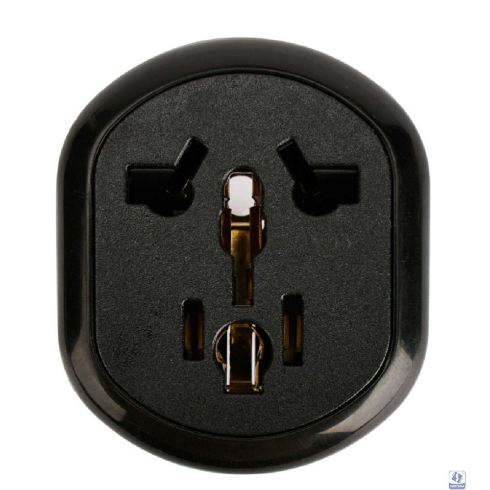 Cablexpert переходник питания универсальный 6в1, 16А, термостойкий PC пластик, черный, пакет (A-AC-UKEU-003B)