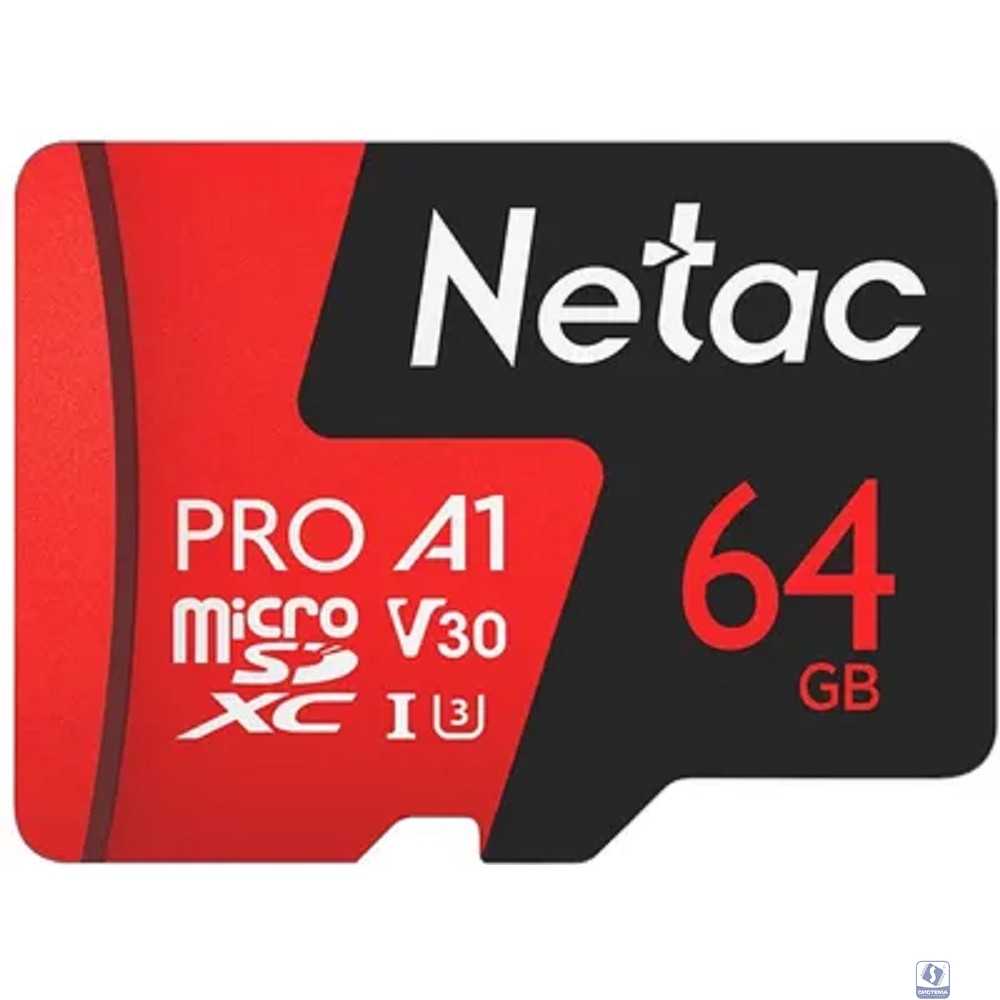 Micro SecureDigital 64GB Netac microSDXC Class10 NT02P500PRO-064G-R P500 Extreme Pro + adapter