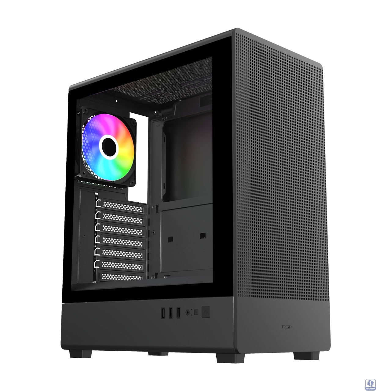 FSP Корпус ATX Minitower M221-BA, USB3.0 x 1/USB2.0 x 2, Black 