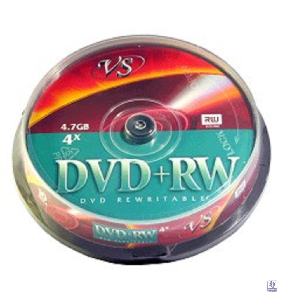 Диски VS DVD+RW 4.7Gb, 4x, Cake Box 10шт.(620632)