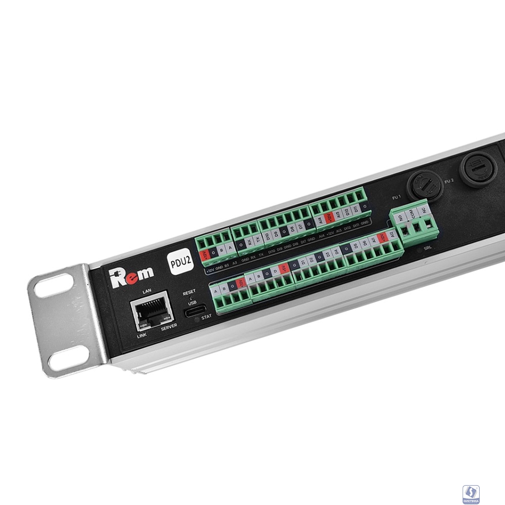 REM Верт блок розеток Rem-2MC,LINUX,мониторинг,измерение,3~16A,48C13,1820мм,вх IEC309,шнур 3м