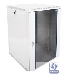 ЦМО Шкаф телекоммуникационный настенный разборный 18U (600 x 520) дверь стекло, цвет черный (ШРН-Э-18.500-9005)
