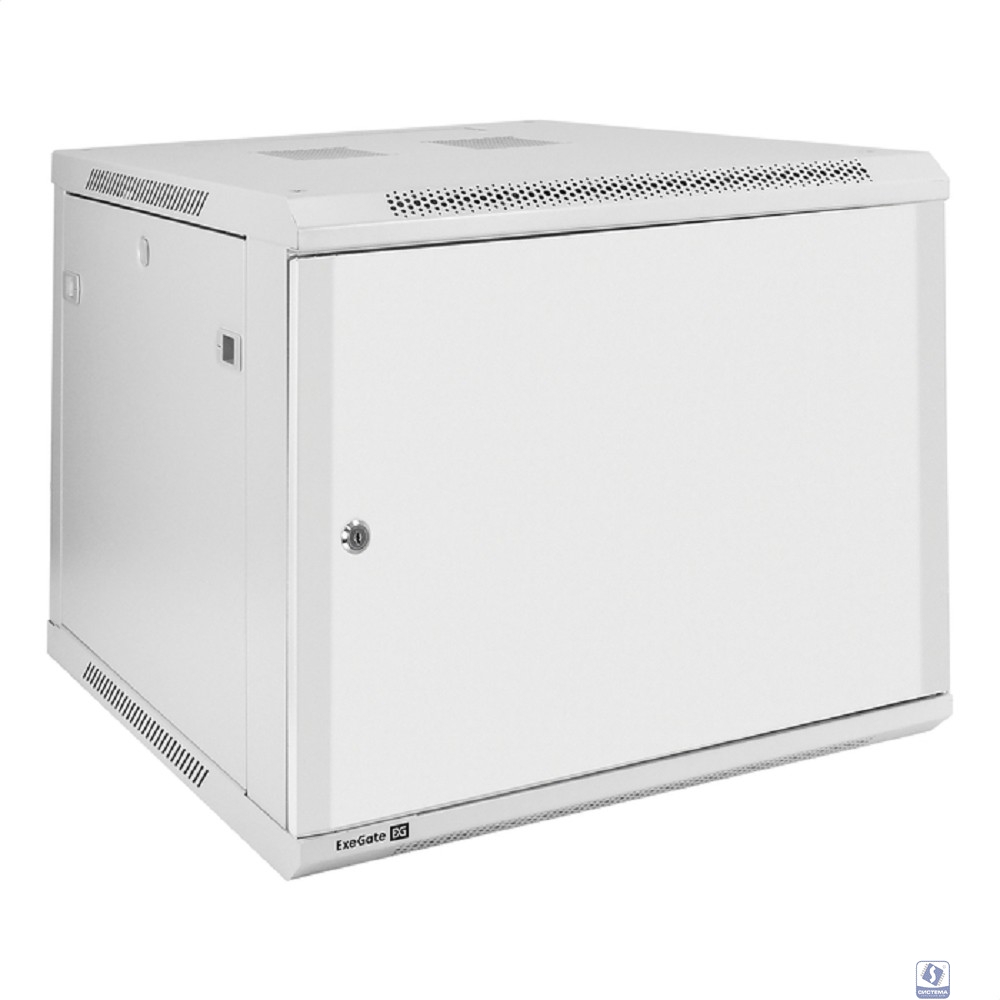 Exegate EX298614RUS Шкаф телекоммуникационный 19" настенный 9U ExeGate EC-WM-9U.600.M.GREY (19”, 9U, 600x600x500mm (ШхГхВ), передняя дверь металл, съемные боковые панели, пыле- и влагозащита IP23, све