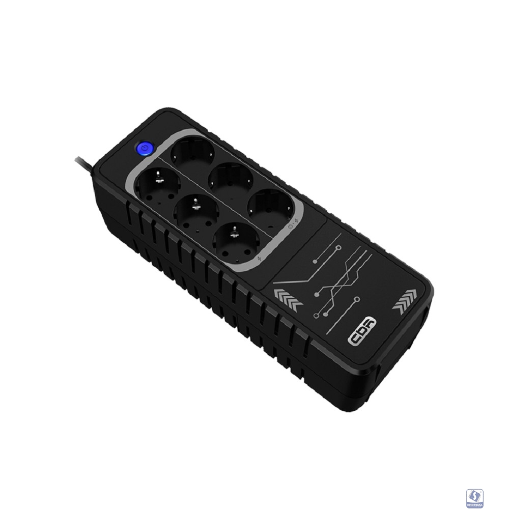 ИБП CBR LIGHT LGT-850 [850VA/480W 6 x EURO, 3 c фильтрацией + 3 с резервированием, Breaker] (LGT-850H-6F-LDB)