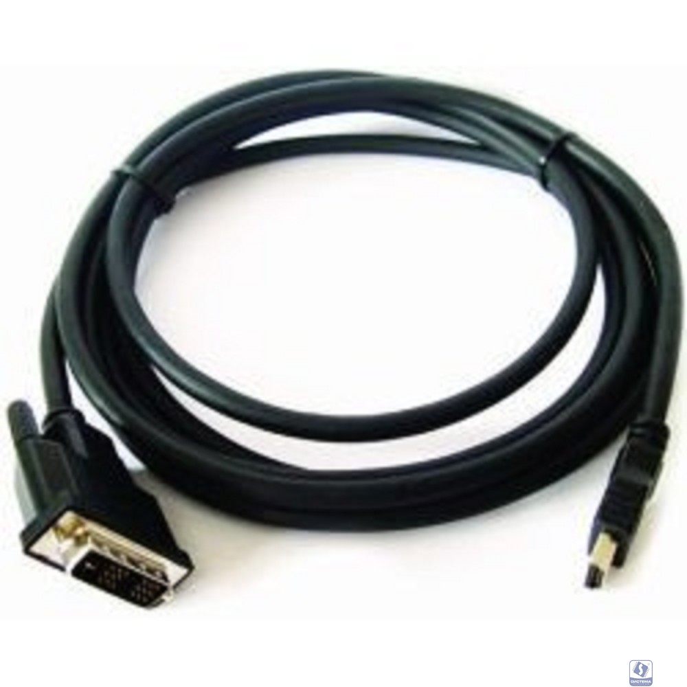 Кабель HDMI-DVI Cablexpert CC-HDMI-DVI-10, 19M/19M, single link, медь, позол.разъемы, экран, 3.0м, черный, пакет