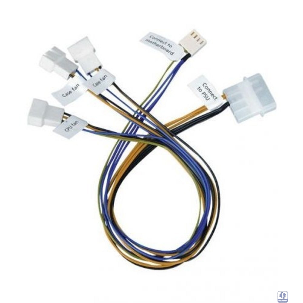 Procase CBL-1TO3-PWM Кабель разветвитель на 3 PWM вентилятора, 450 мм (3*4pin to fan + 1*Molex to PSU + 1*4pin to MB)