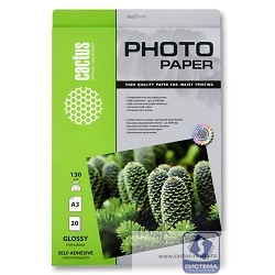 Cactus CS-GSA313020 Фотобумага A3/130г/м2/20л. глянцевое, самоклей. для струйной печати