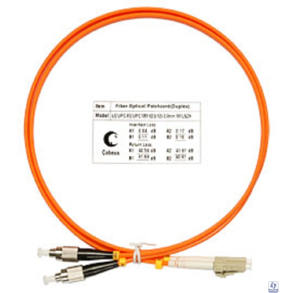 Cabeus FOP-62-LC-FC-1m Шнур оптический duplex LC-FC 62,5/125 mm 1м LSZH 