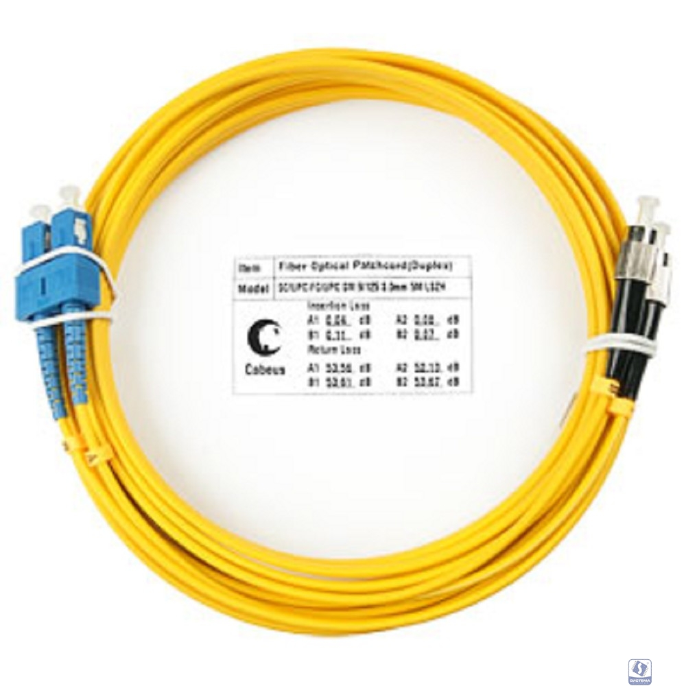 Cabeus FOP(d)-9-SC-FC-5m Шнур оптический duplex SC-FC 9/125 sm 5м LSZH