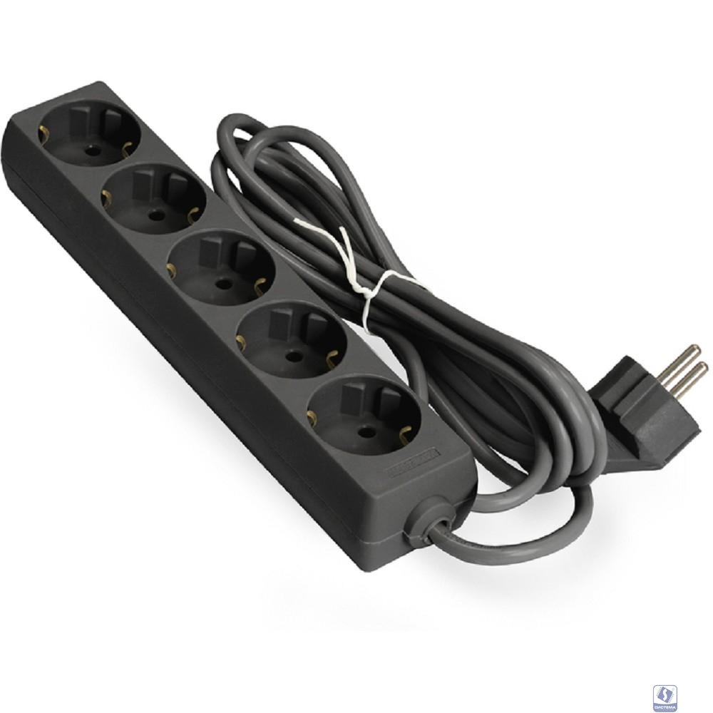 Exegate EX285819RUS Удлинитель ExeGate ECE-5-1.8B (5 евророзетки с заземлением, 1.8м, черный)