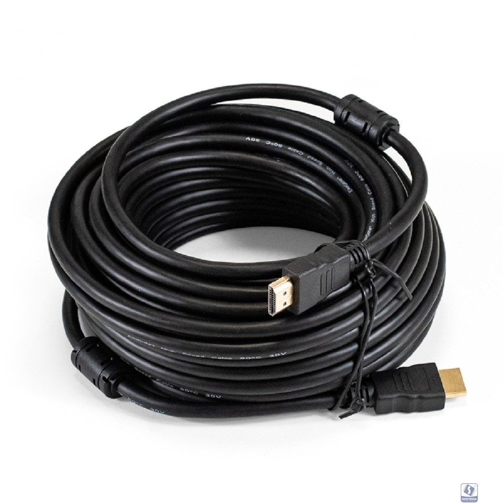 Exegate EX294694RUS Кабель HDMI ExeGate EX-CC-HDMI-15.0F (19M/19M, 15м, v1.4b, ферритовые кольца, позолоченные контакты)