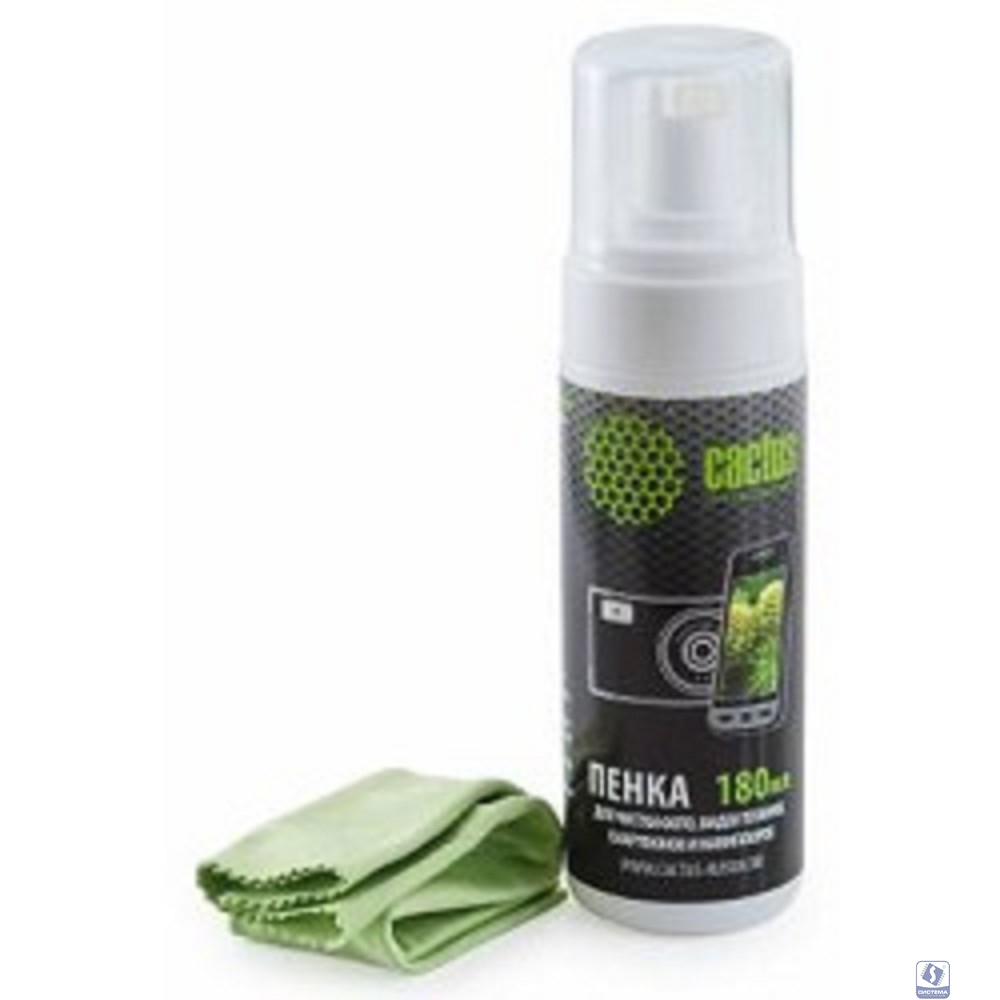 CACTUS CS-S3006 Чистящий набор (салфетки + пена) Cactus для экранов и оптики 1шт 18x18 см 180мл