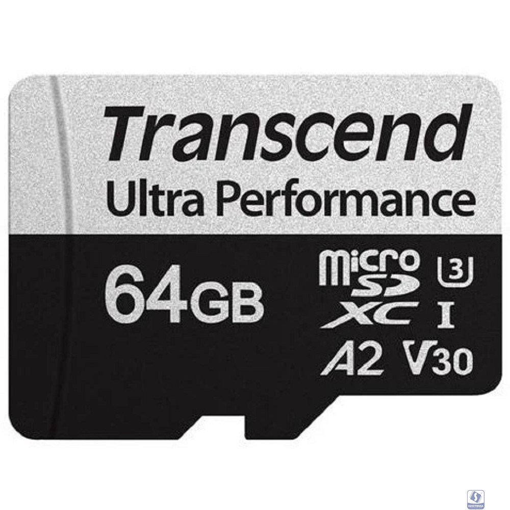 Micro SecureDigital 64GB Transcend Ultra Perfomrance microSDXC Class 10 UHS-I U3, V30, A2, (SD адаптер), TLC