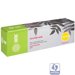 CACTUS 106R01482 Тонер-картридж Cactus CS-PH6140M (106R01482) для принтеров Xerox Phaser 6140,пурпурный 2000 стр.