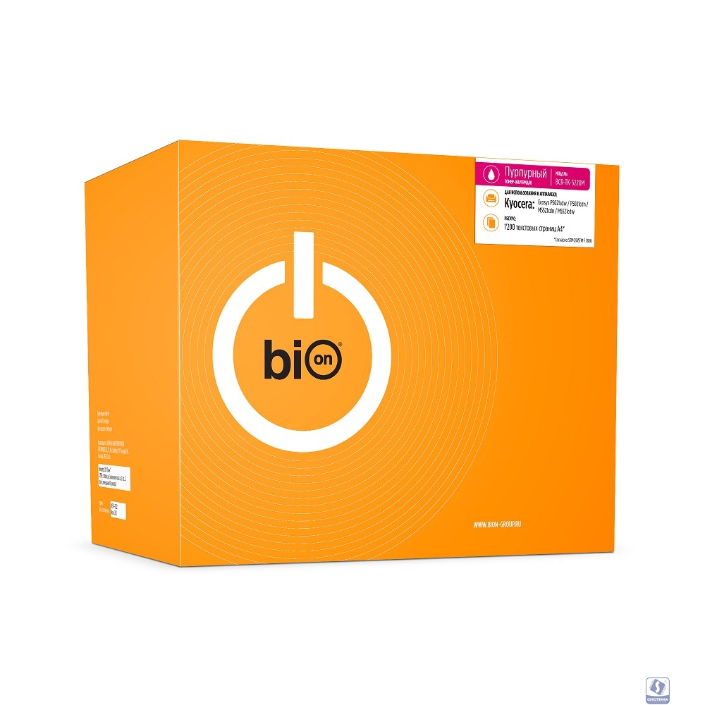 Bion BCR-TK-5220M  Картридж для Kyocera Ecosys (1200  стр.),Пурпурный, с чипом