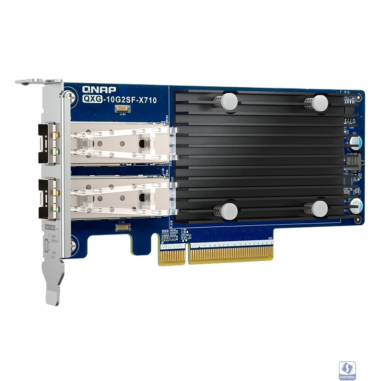 Сетевая карта/ QNAP QXG-10G2SF-X710 LAN Expansion Card, PCIe Gen3 x8, 2 x SFP+ ports (10Gbps/1Gbps)