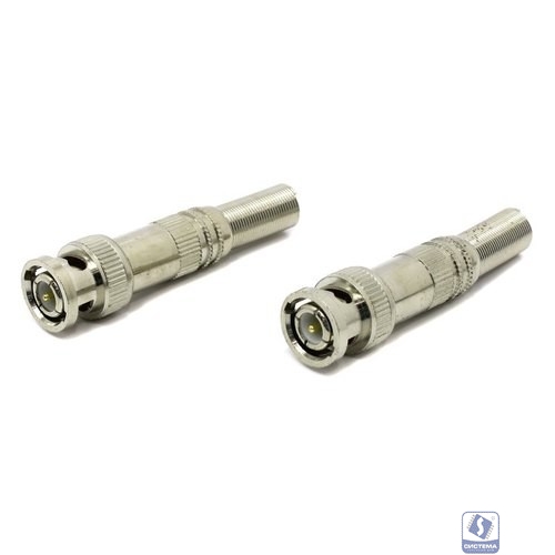 ORIENT C667, Разъем BNC (2шт.) под винт для коаксиального кабеля, металлический колпачок с пружиной