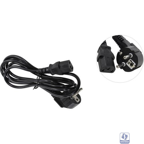 Exegate EP280658RUS Кабель питания ExeGate Power PC-1,8P (Евровилка угловая Schuko->С13) VDE-250V-3*0.5mm2, медь, 6A, черный, 1.8м.