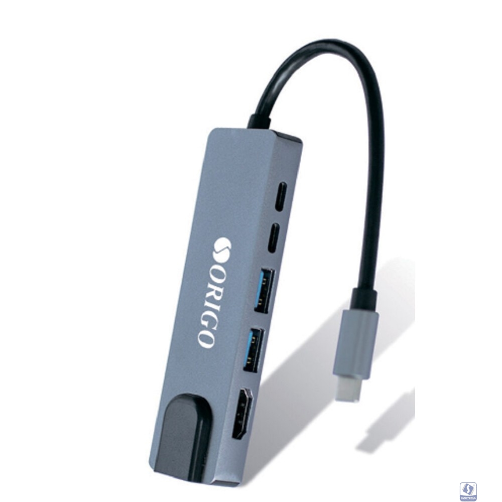 ORIGO OU3340NPD/A1A Док-станция USB-C 6-в-1 2xUSB 3.0, USB-C/PD 3.0, USB-C, HDMI, Gigabit LAN
