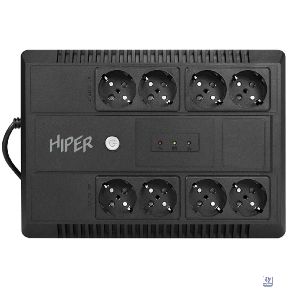 ИБП HIPER INLine LM-650: Линейно-интерактивный 650VA/390W Розетки: 8 CEE АКБ: Свинцово-кислотная, 12В / 7 Ач