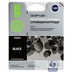Cactus T1281 Картридж для EPSON Stylus S22/SX125/SX130/SX420W/Office BX305F черный, 10мл 