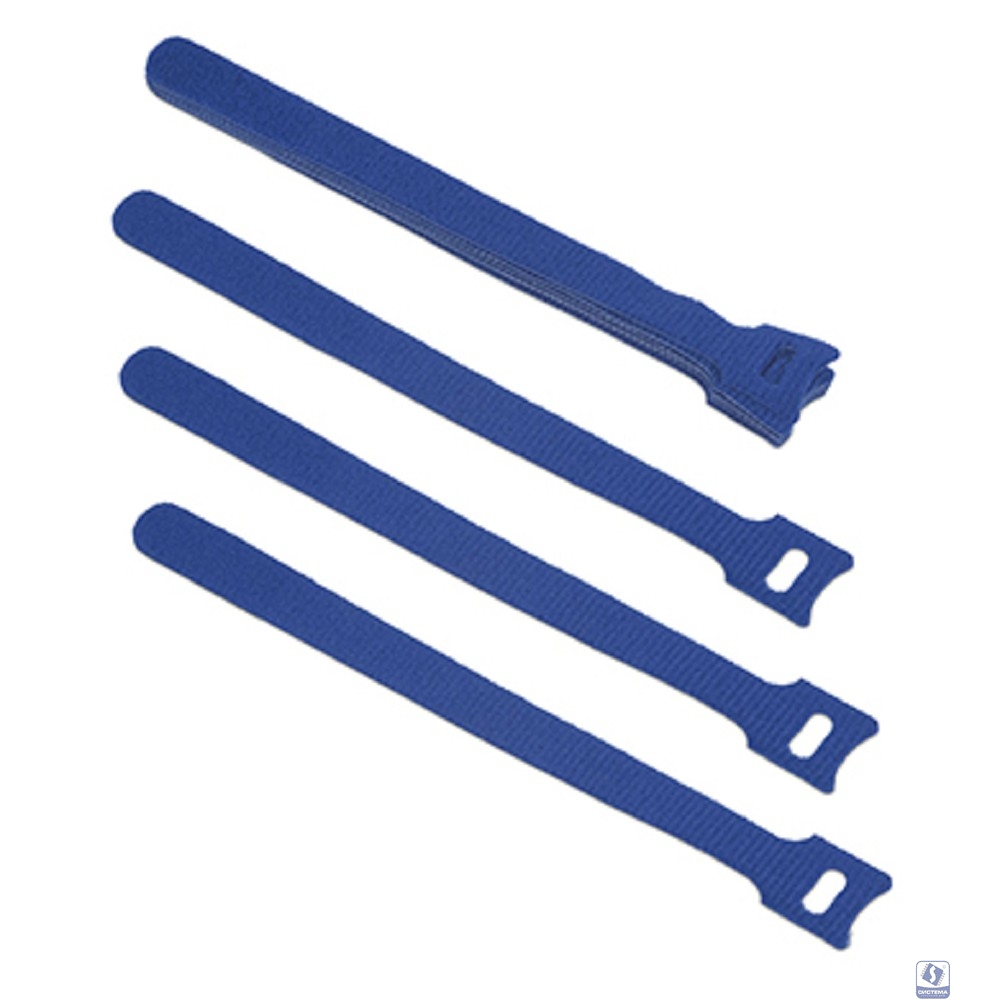 Cabeus CLAMP-180-BL Хомут для кабеля, липучка с мягкой застежкой, 180x14 мм, синий (10 шт.)