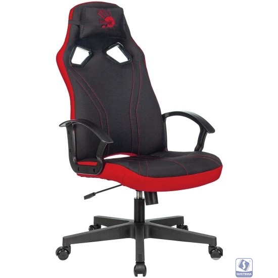 Кресло игровое A4TECH Bloody GC-150, на колесиках, ткань, черный/красный
