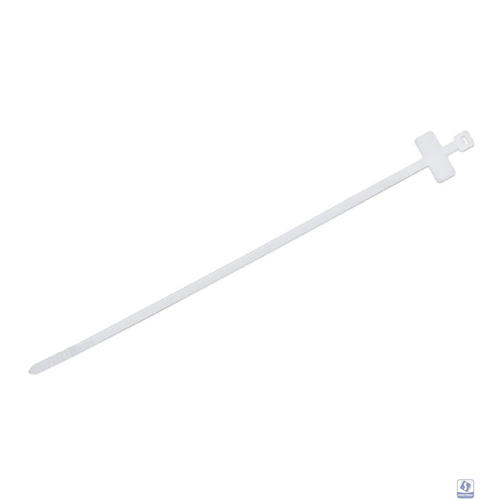 Cabeus GTM-200 Стяжка нейлоновая неоткрывающаяся, безгалогенная (halogen free), 200x2.5мм, с площадкой для маркера (100 шт)