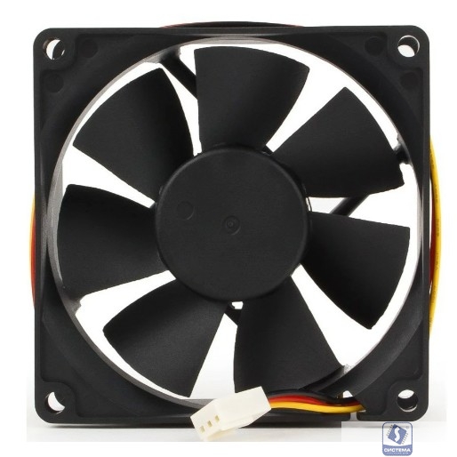 Gembird Вентилятор 80x80x25, подшипник, 3 pin, провод 30 см, 3100 об/мин [FANCASE/BALL-3100]