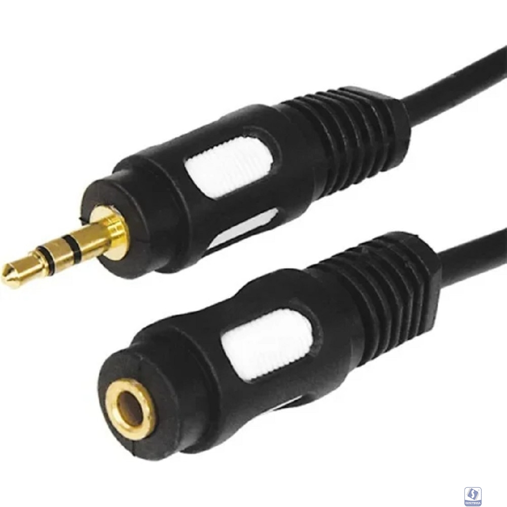 Rexant (17-4016) Шнур Стерео 3,5мм гнездо - Стерео 3,5мм штекер, 5м, Gold