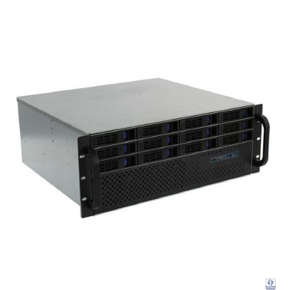 Procase ES412XS-SATA3-B-0 Корпус 4U Rack server case (12 SATA3/SAS 12Gb hotswap HDD), черный, без блока питания, глубина 400мм, MB 12"x13"