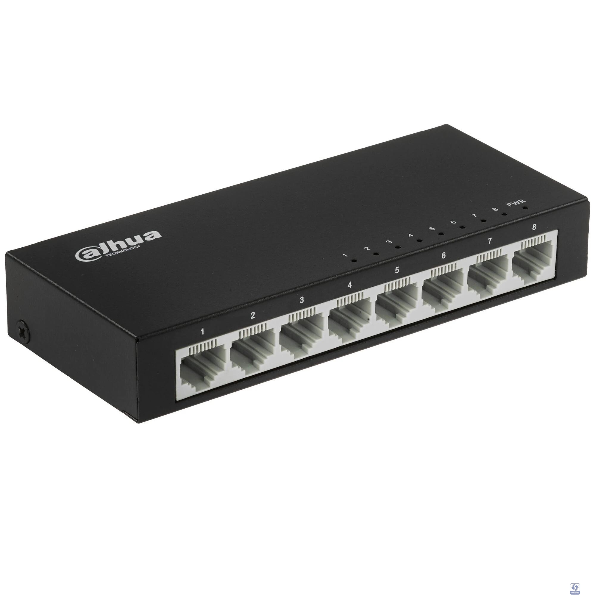 DAHUA DH-PFS3008-8ET 8-портовый коммутатор  8 RJ45 10/100 Мбит/с;  1.6 Гбит/с