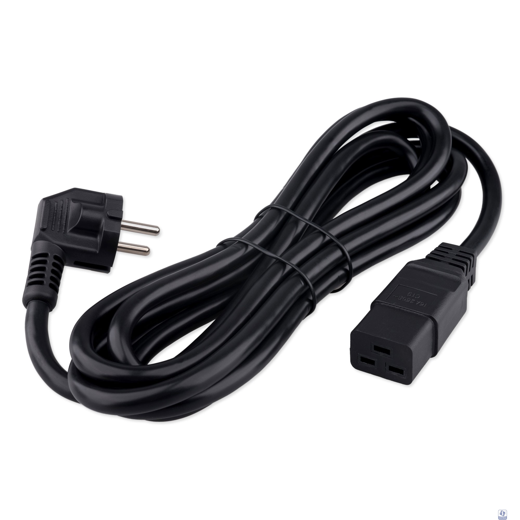 Кабель питания Cablexpert (RU) Schuko-C19, 3x2.5мм2, 16A, с заземлением, медь, 3м, черный, пак (PC-S22-C19-2.5-3M)
