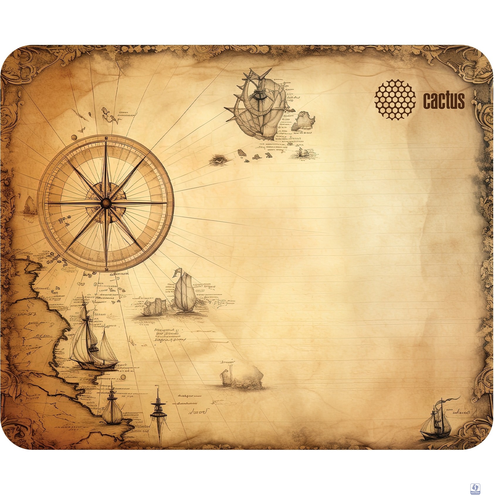 Коврик для мыши Cactus Antique map 220x180x2мм (CS-MP-P08XS)
