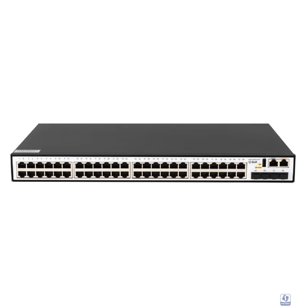 SNR SNR-S2989G-48TX-RPS Управляемый коммутатор уровня 2+, 48 портов 10/100/1000Base-T, 4 порта 1/10G SFP+, VSF HA, встроенный БП ~220V AC, RPS 12V DC