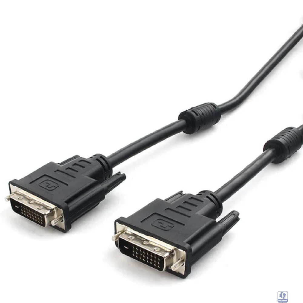 Кабель DVI-D dual link Gembird/Cablexpert , 25M/25M, 1.8м, черный, экран, феррит.кольца, пакет(CC-DVI2-BK-6)