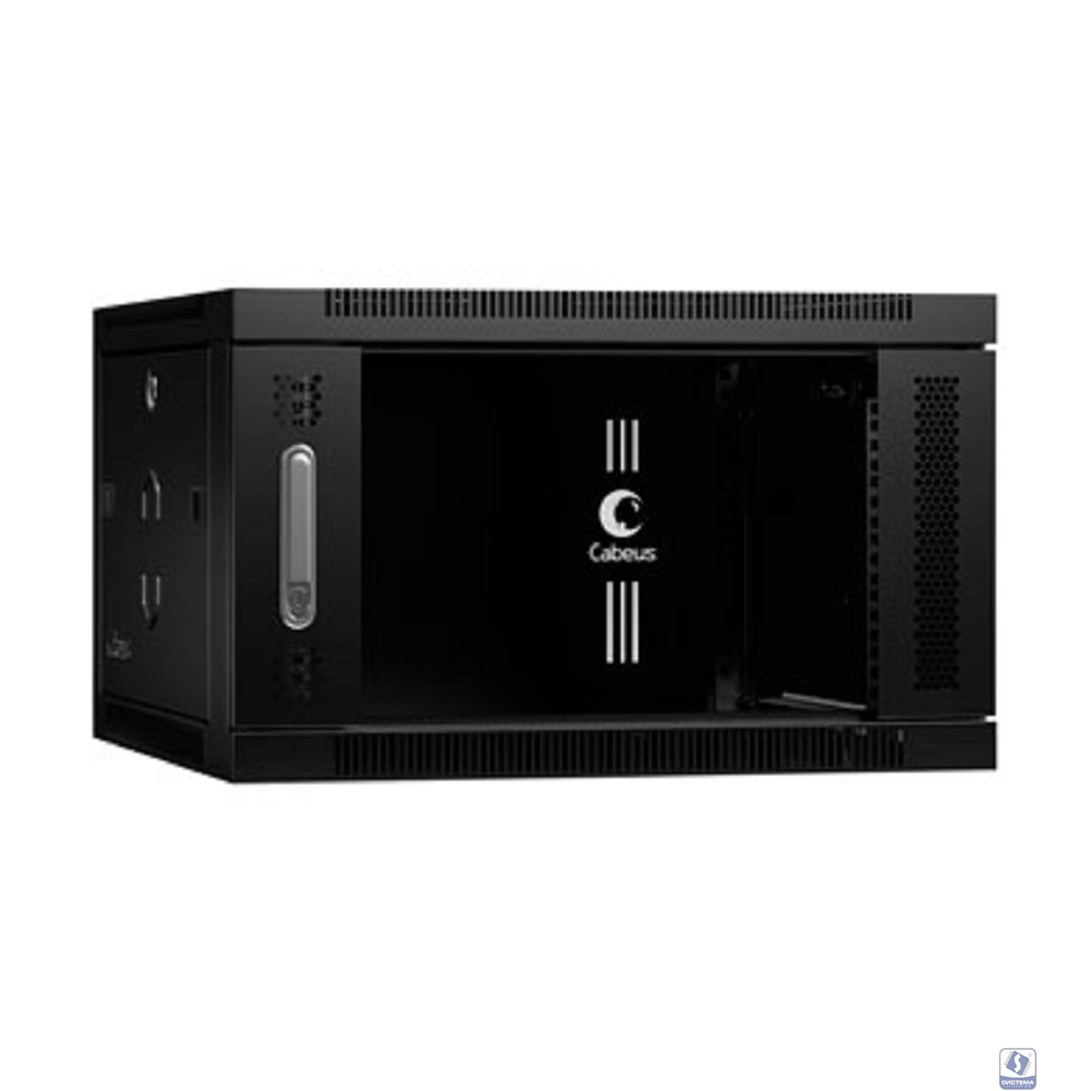 CABEUS SH-05F-6U60/60-BK ШКАФ ТЕЛЕКОММУНИКАЦИОННЫЙ НАСТЕННЫЙ 19" 6U 600X600X368MM (ШХГХВ) ДВЕРЬ СТЕК