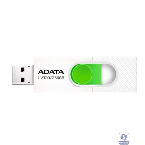 A-DATA Flash Drive 256GB <AUV320-256G-RWHGN> UV320, USB 3.2, белый/зеленый
