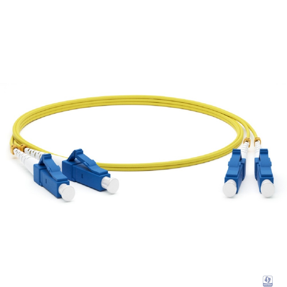 Hyperline FC-D2-9-LC/UR-LC/UR-H-2M-LSZH-YL (FC-9-LC-LC-UPC-2M) Патч-корд волоконно-оптический (шнур) SM 9/125 (OS2), LC/UPC-LC/UPC, duplex, LSZH, 2 м