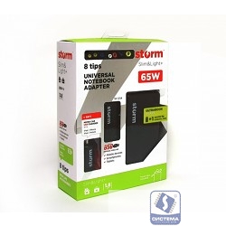 Адаптер для ноутбуков Storm SLU65/SLU65+, 65W, USB(2.1A), slim design + micro charger USB (MCM1)