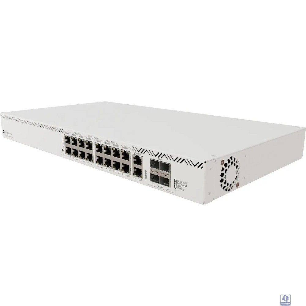 MikroTik CRS320-8P-8B-4S+RM Коммутатор управляемый, 17*1Gbit RJ45, 4*SFP+,  PoE (1-16port) RouterOS v7