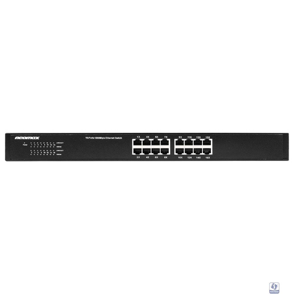 NEOMAX неуправляемый коммутатор NMS-116P-1000-SR, 16 портов 1000 Mbps, металл Rack