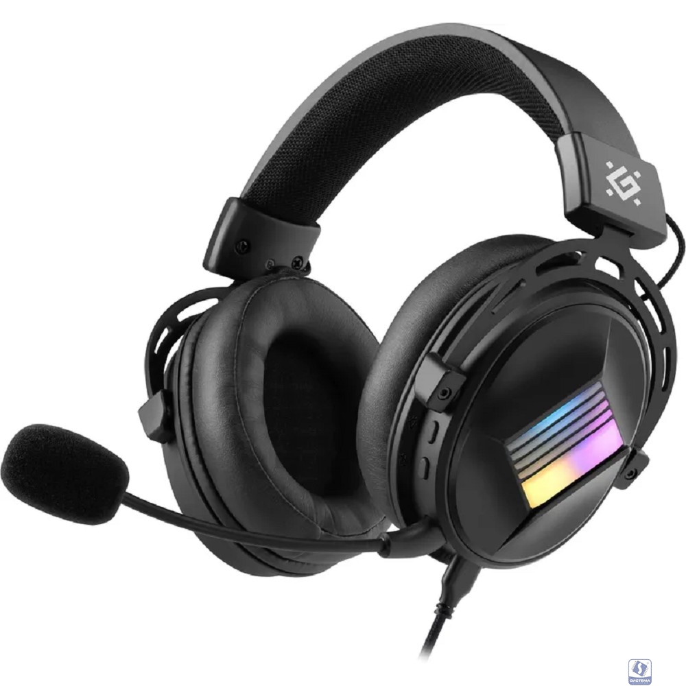 Defender Игровая гарнитура Flux черный, RGB, провод 2 м [62480]